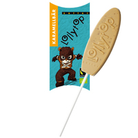Детский карамельный шоколад на палочке с медово-карамельными чипсами "Карамельный мишка", Zotter, 20 г