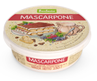 Сыр мягкий сливочный Маскарпоне с массовой долей жира в сухом веществе 78%, Bonfesto, 250 г
