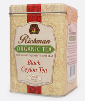 Черный цейлонский органический среднелистовой чай Orange Pekoe Richman в жестяной банке, 100 г