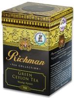 Зеленый цейлонский органический крупнослистовой чай Young Hyson Richman, 20 пакетиков